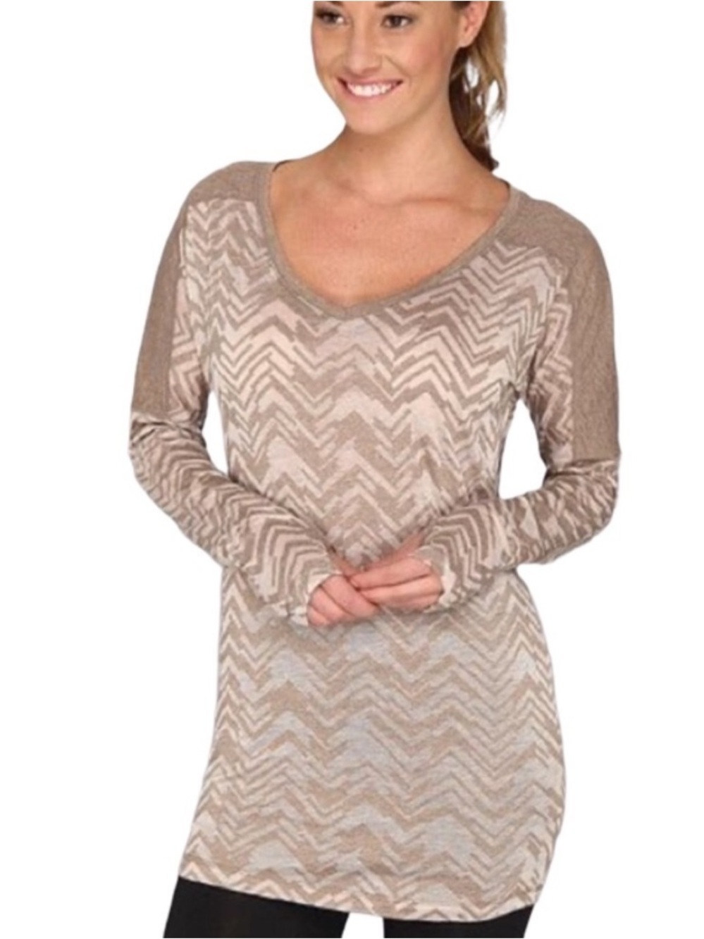 Lole Chevron Burnout Tunic Top